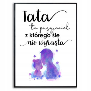 PLAKAT A3 PREZENT dla TATY OJCA Przyjaciel Wzory