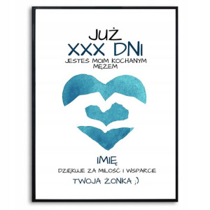 Plakat A3 Prezent Rocznica Ślubu X Dni Razem Wzory
