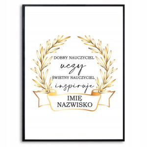 PLAKAT A3 ŚWIETNY NAUCZYCIEL Imię Nazwisko Wzory