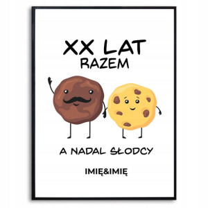 PLAKAT A3 SŁODCY Prezent Na Rocznicę X LAT RAZEM