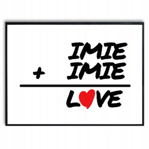 PLAKAT A3 TWOJE IMIĘ LOVE Prezent Na Ślub Rocznicę