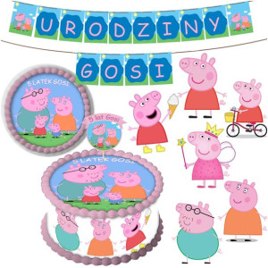 Zestaw Topper Opłatek Girlanda Świnka Peppa Z2