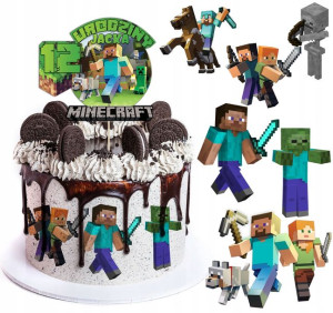 Zestaw Topper Postacie Na Tort Minecraft Creper Y4