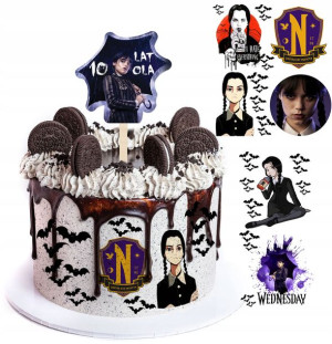 Zestaw Topper Postacie Na Tort Wednesday Addams Y4