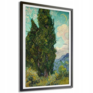 Plakat Duży 91x61cm Cyprysy Van Gogh Sztuka Wzory