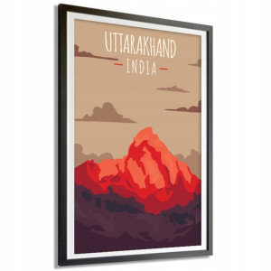 Plakat Obraz 21x29,7 INDIE Stan Uttarakhand Wzory