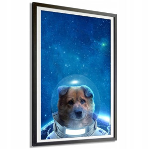 Plakat Obraz 21x29,7cm Pies Kosmonauta Mix Wzory
