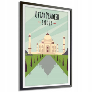 Plakat Obraz 40x60 INDIE Stan Uttar Pradesh Wzory