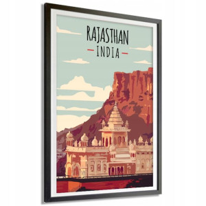 Plakat Obraz 50x70cm INDIE Stan Rajasthan Wzory