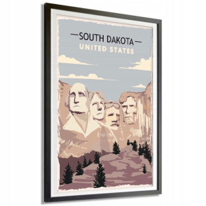 Plakat Obraz 91X61cm USA Południowa Dakota Wzory