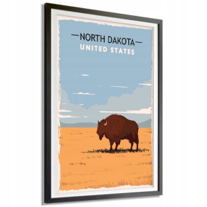 Plakat Obraz 91X61cm USA Stan North Dakota Wzory