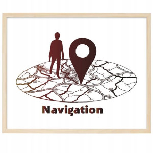 PLAKAT OBRAZ Dekor 30x40cm Mapa Człowiek GPS Wzory