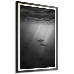 Plakat Obraz Duży 140x100cm Morskie Szarości Wzory