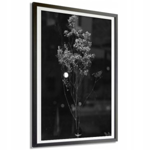 Plakat Obraz Duży 140x100cm Roślinne B&w Wzory