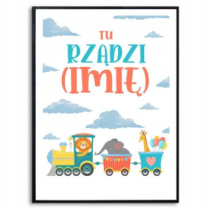 PLAKAT OZDOBNY A3 dla Dziecka TU RZĄDZI Twoje Imię