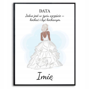 PLAKAT OZDOBNY A3 Pani Młoda Personalizowany Wzory