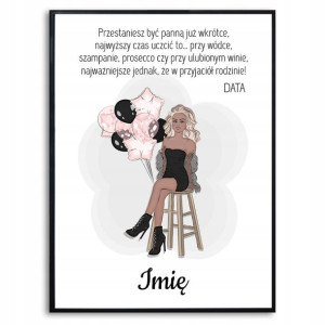 PLAKAT OZDOBNY A3 Pani Młoda Personalizowany Wzory