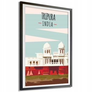 Plakat Podróżnika 40x60cm INDIE Stan Tripura Wzory