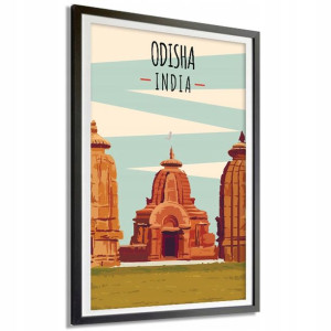 Plakat Podróżnika 50x70cm INDIE Stan Odisha Wzory
