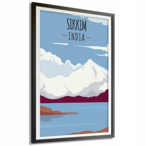 Plakat Podróżnika 91X61cm INDIE Stan Sikkim Wzory