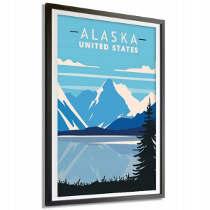 Plakat Podróżnika 91X61cm USA Stan Alaska Wzory