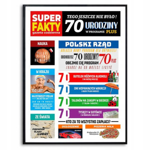 Plakat Prezent A3 Urodziny Dziadek 70 Lat Gazeta