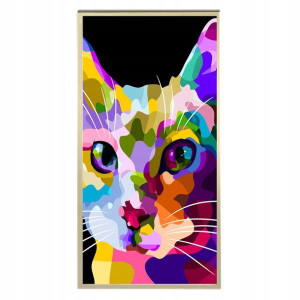 Plakat Xl 60x120cm Pop Art Kot Geometryczne Wzory