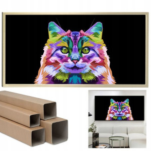 Plakat XXL 60x120 POZIOM KOTEK PopArt Kolor Wzory