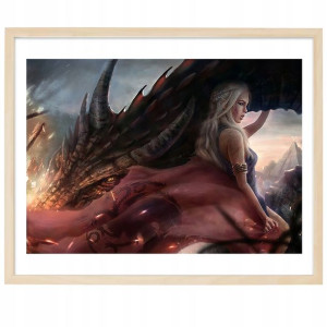 PLAKAT POZIOM A3 XL 29,7x42cm Smok Daenerys Wzory