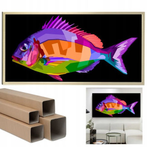 Plakat XXL 60x120 Poziomy RYBA POPART Kolory Wzory