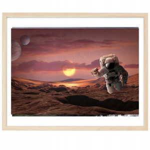 PLAKAT Poziom Obraz 21x29,7cm Astronaut Mars Wzory