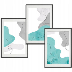 Zestaw 3 Obrazy 50x70cm Dekoracyjne Designerskie