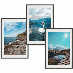 Zestaw 3 OBRAZY do Salonu Plakaty 40x60 MOUNTAINS