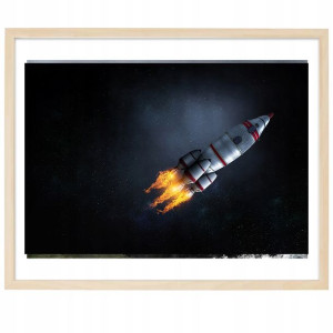 PLAKAT Poziomy 40x60 cm Rakieta Kosmiczna Wzory