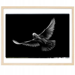 PLAKAT Poziomy Obraz 21x29,7cm Gołąb Birds Wzory