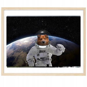 PLAKAT Poziomy Obraz 30x40cm Astronauta Pies Wzory