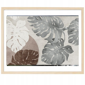 PLAKAT Poziomy Obraz 30x40cm Liście Beton Wzory