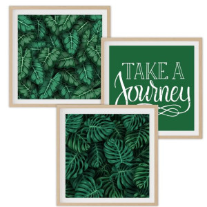 Zestaw 3 Plakaty 60x60cm Xxl Take A Journey Jungle