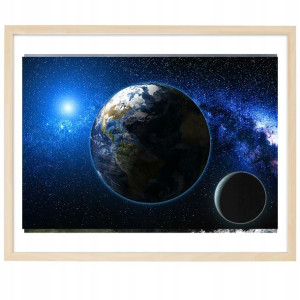 PLAKAT Poziomy Obraz 50x70cm Ziemia Księżyc Wzory
