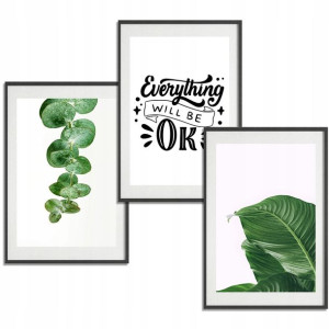 Zestaw 3 PLAKATY Obrazy 21x29,7 BOTANICAL Nature