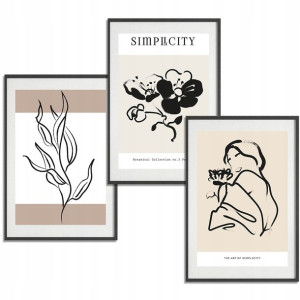 Zestaw 3 PLAKATY Obrazy 21x29,7 BOTANICAL Nature
