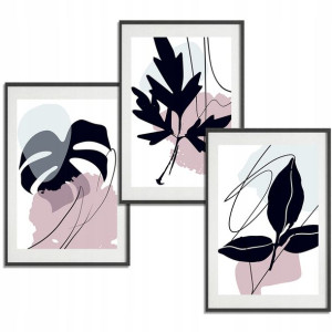 Zestaw 3 PLAKATY Obrazy 21x29,7 BOTANICAL Nature