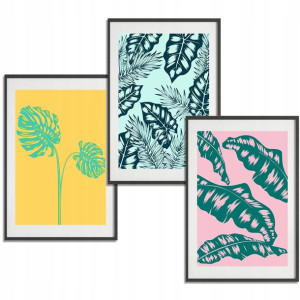 Zestaw 3 PLAKATY Obrazy 30x40 BOTANICAL Nature