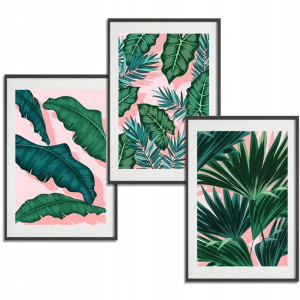 Zestaw 3 PLAKATY Obrazy 30x40 BOTANICAL Nature