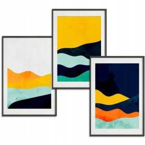 Zestaw 3x Obrazy 21x29,7 cm Dekor Minimalistyczne
