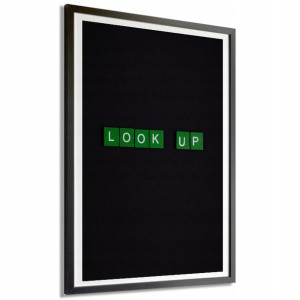 PLAKAT 140x100cm Czarne Tło Litery LOOK UP Wzory
