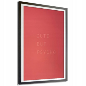 PLAKAT 140x100cm Czerwoney CUTE BUT PSYCHO Wzory