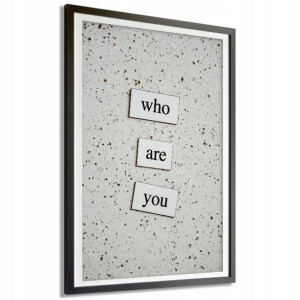 PLAKAT 140x100cm Jasne Tło Napis WHO ARE YOU Wzory