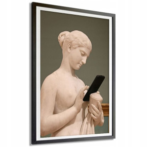 PLAKAT 140x100cm Posąg z Telefonem Modern Wzory