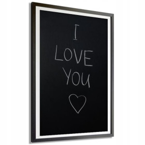 PLAKAT 140x100cm Tablica Czarna I LOVE YOU Wzory